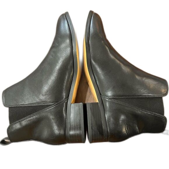 Elegant Black Slip-On Ankle Boots Block Heel Size 8.5 Workwear Minimalist J.Crew - Picture 6 of 8